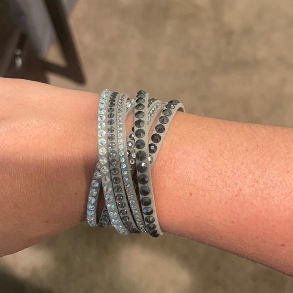 Swarovski suede wrap around bracelet